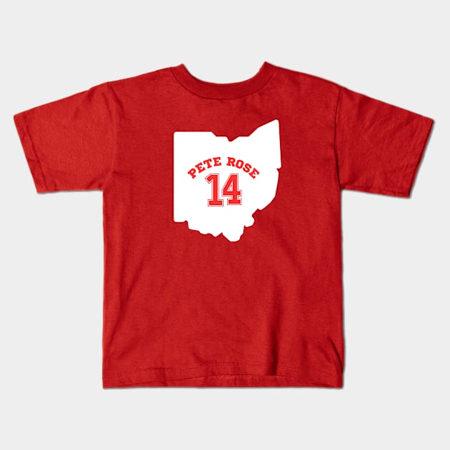 ohio basebll legend pete rose Kids T-Shirt by jerrysanji